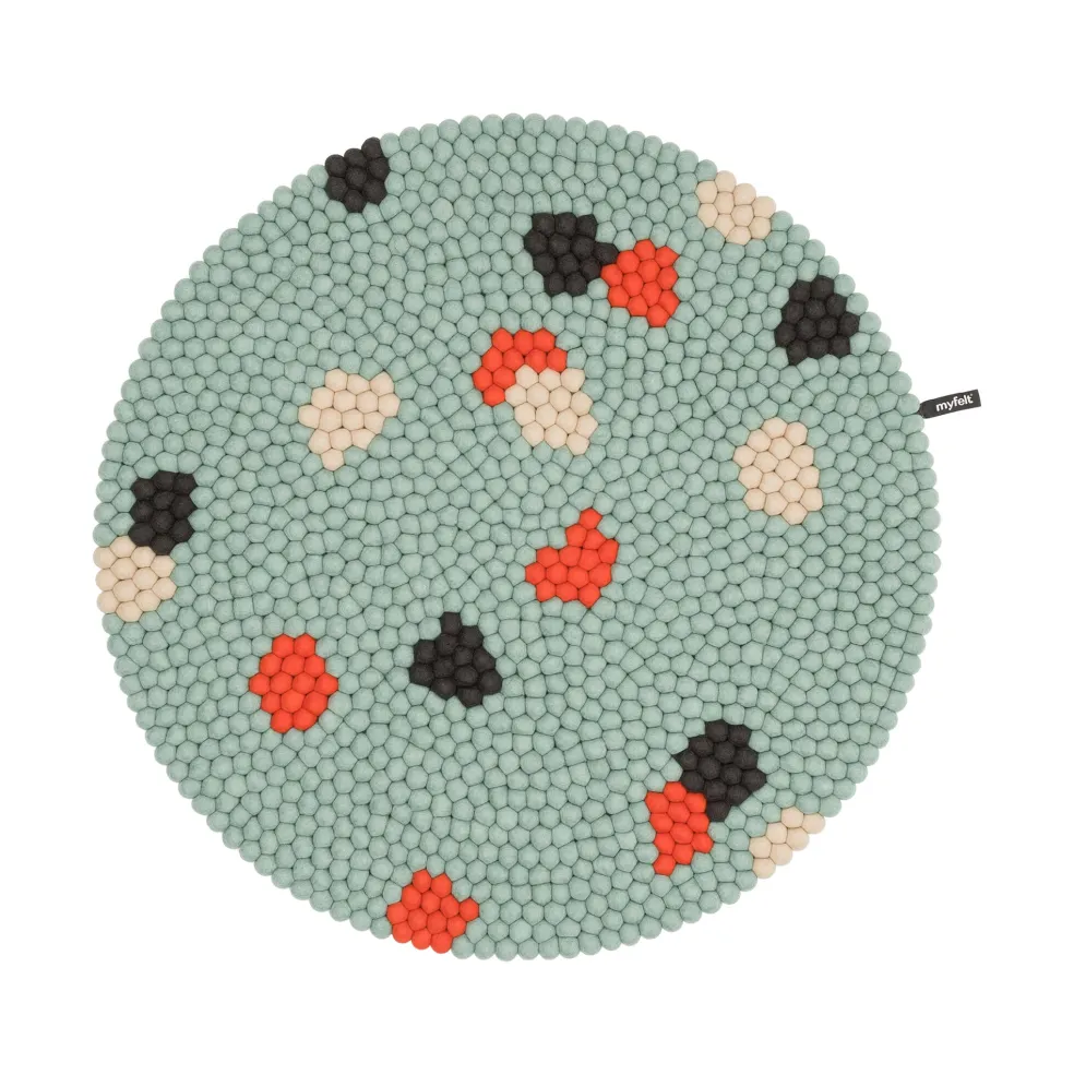 Terra Ocean Filzkugelteppich