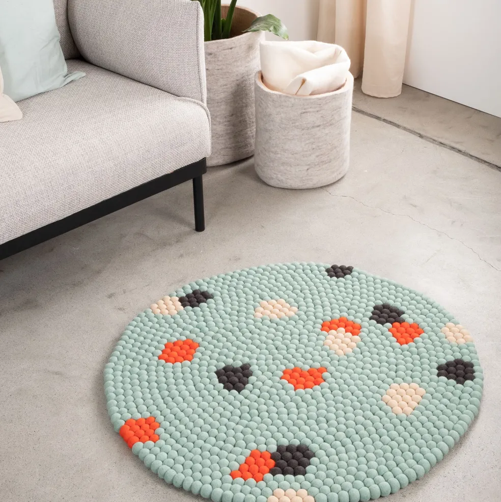 Terra Ocean Filzkugelteppich