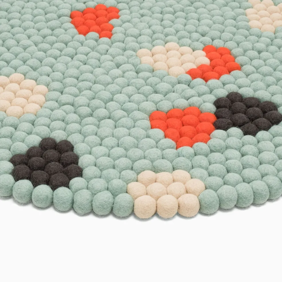 Terra Ocean Filzkugelteppich