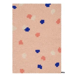 Terra Rose Filzkugelteppich rechteckig