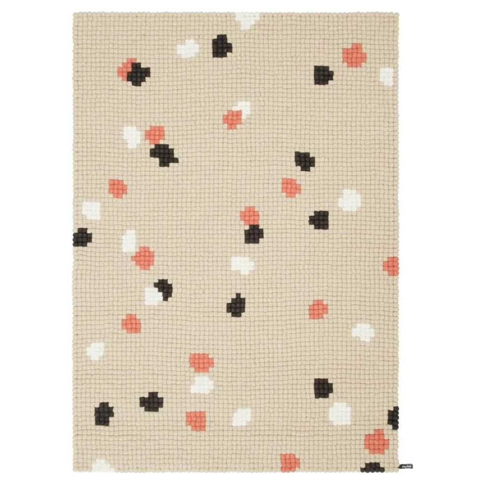 Terra Sand Filzkugelteppich rechteckig