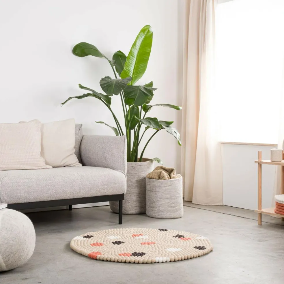 Terra Sand Filzkugelteppich