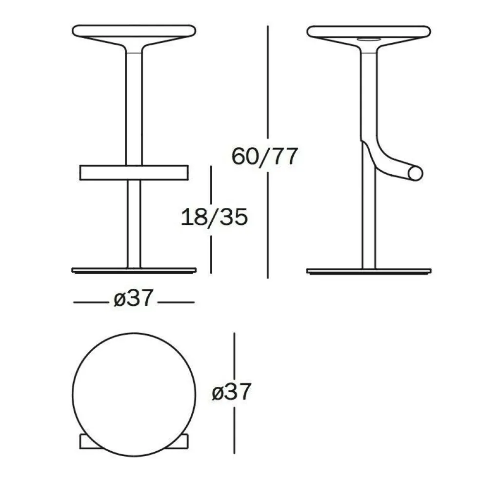 Tibu Barhocker gepolstert 60-70cm