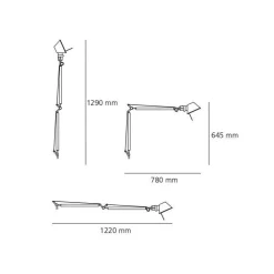 Tolomeo Tavolo Pure Integralis LED Schreibtischleuchte mit Tischklemme