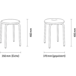 Tom Hocker Sitzfläche Eiche natur