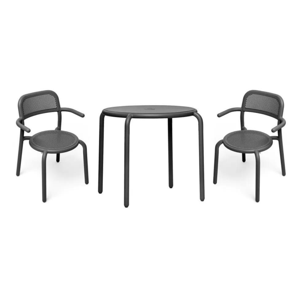 Toní Bistrotisch + Gartenarmlehnstuhl