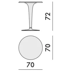 Top Top For Dr. Yes Gartentisch Ø70cm Gestell rund