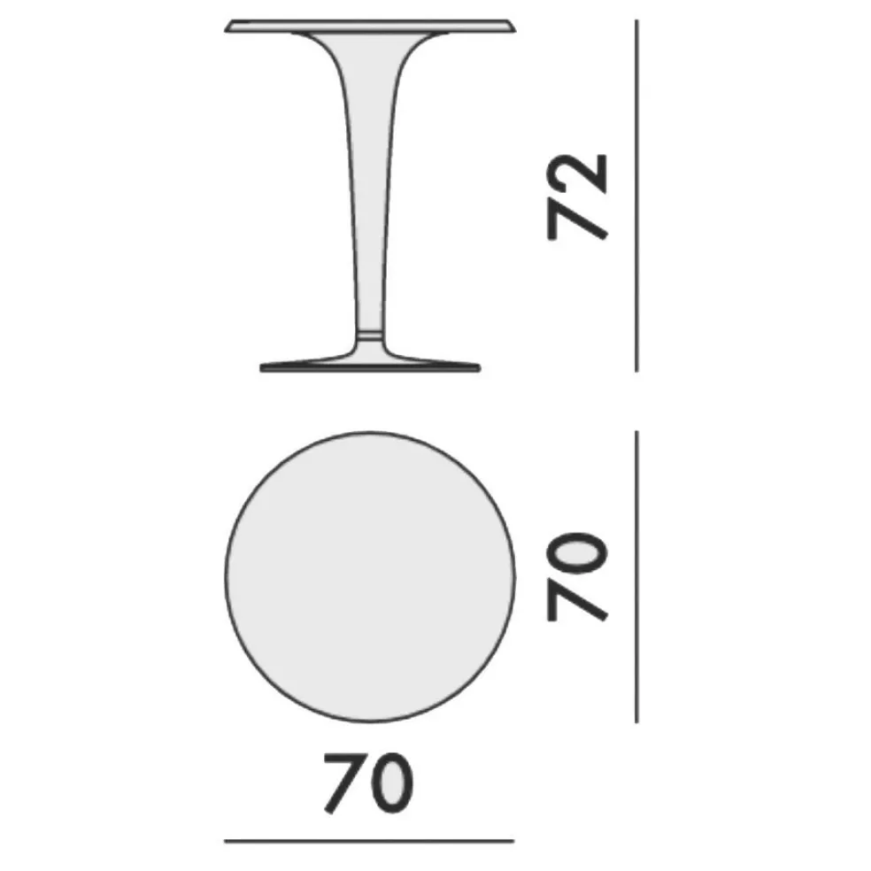 Top Top For Dr. Yes Gartentisch Ø70cm Gestell rund