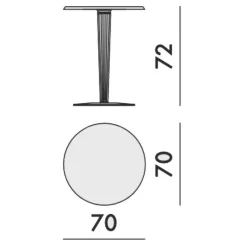 Top Top For Dr. Yes Gartentisch Ø70cm Gestell quadratisch