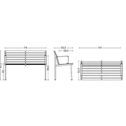 Traverse Dining Gartenbank mit Armlehnen