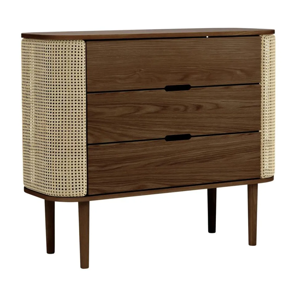 Treasures Kommode Eiche dunkel Wiener Geflecht