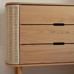 Treasures Kommode Eiche natur Wiener Geflecht