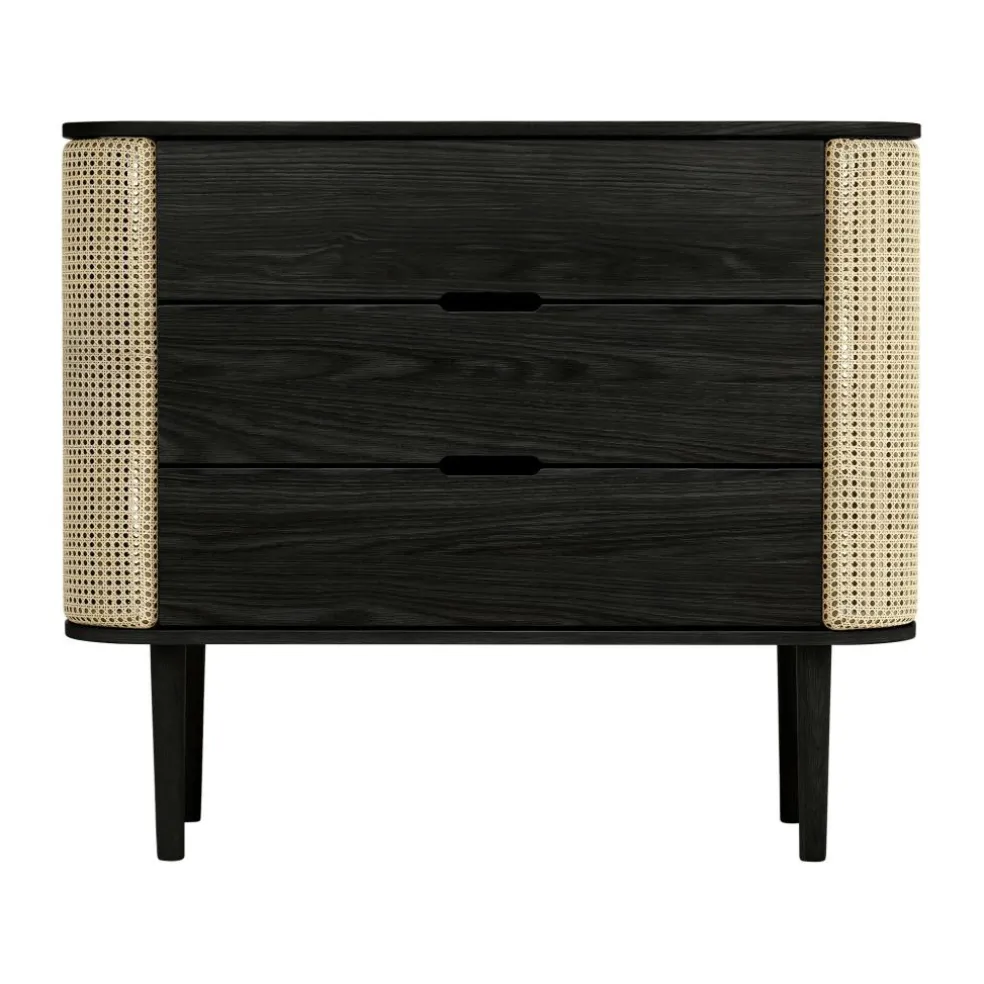 Treasures Kommode Eiche schwarz Wiener Geflecht