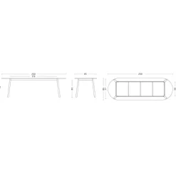 Triangle Leg Tisch 250x85x74cm