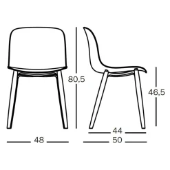 Troy Stuhl Gestell Buche natur Sitz Polypropylen
