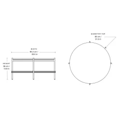 TS Outdoor Beistelltisch Ø80cm