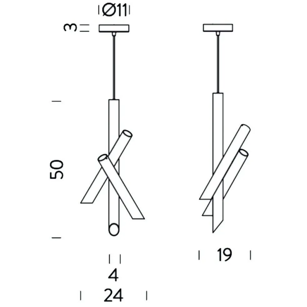Tubes 3 LED Pendelleuchte