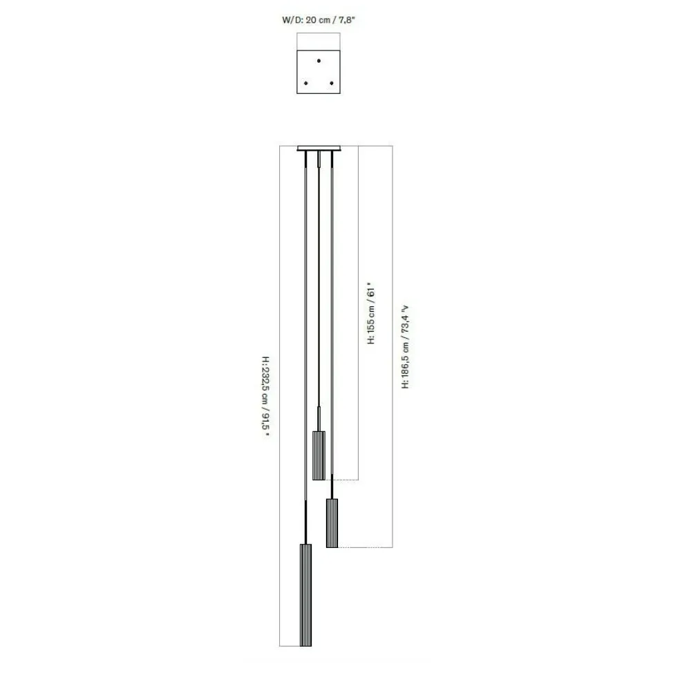 Tubulaire 3 Pendelleuchte