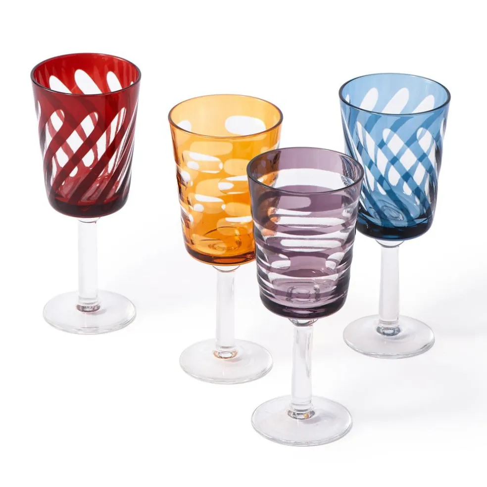 Tubular Weinglas 4er Set