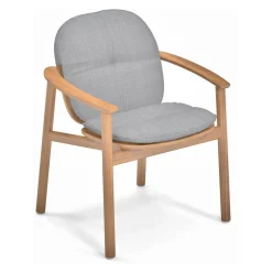 Twins Gartenarmlehnstuhl Teak mit Sitzkissen