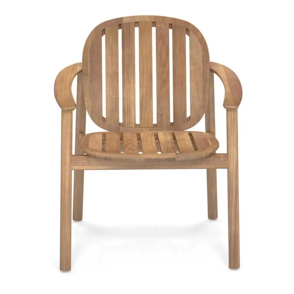 Twins Gartenarmlehnstuhl Teak mit Sitzkissen