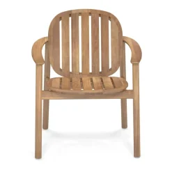 Twins Gartenarmlehnstuhl Teak mit Sitzkissen