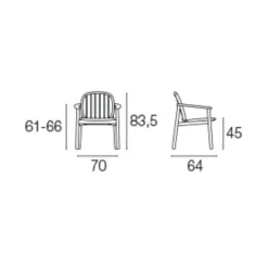 Twins Gartenarmlehnstuhl Teak