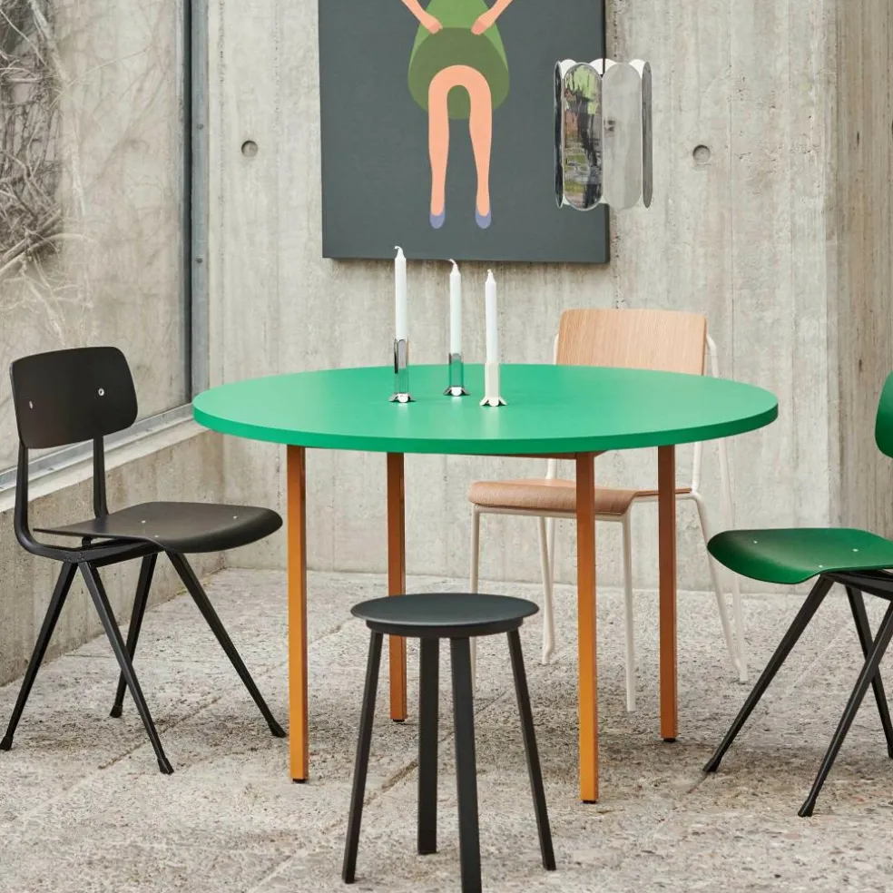 Two-Colour Esstisch Gestell Ocker Ø120cm