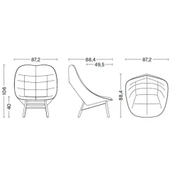 Uchiwa Quilted Sessel