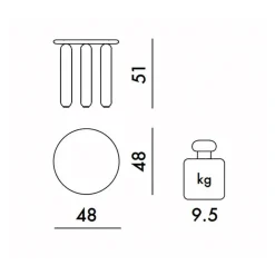 Undique Mas Beistelltisch Ø48cm/H51cm