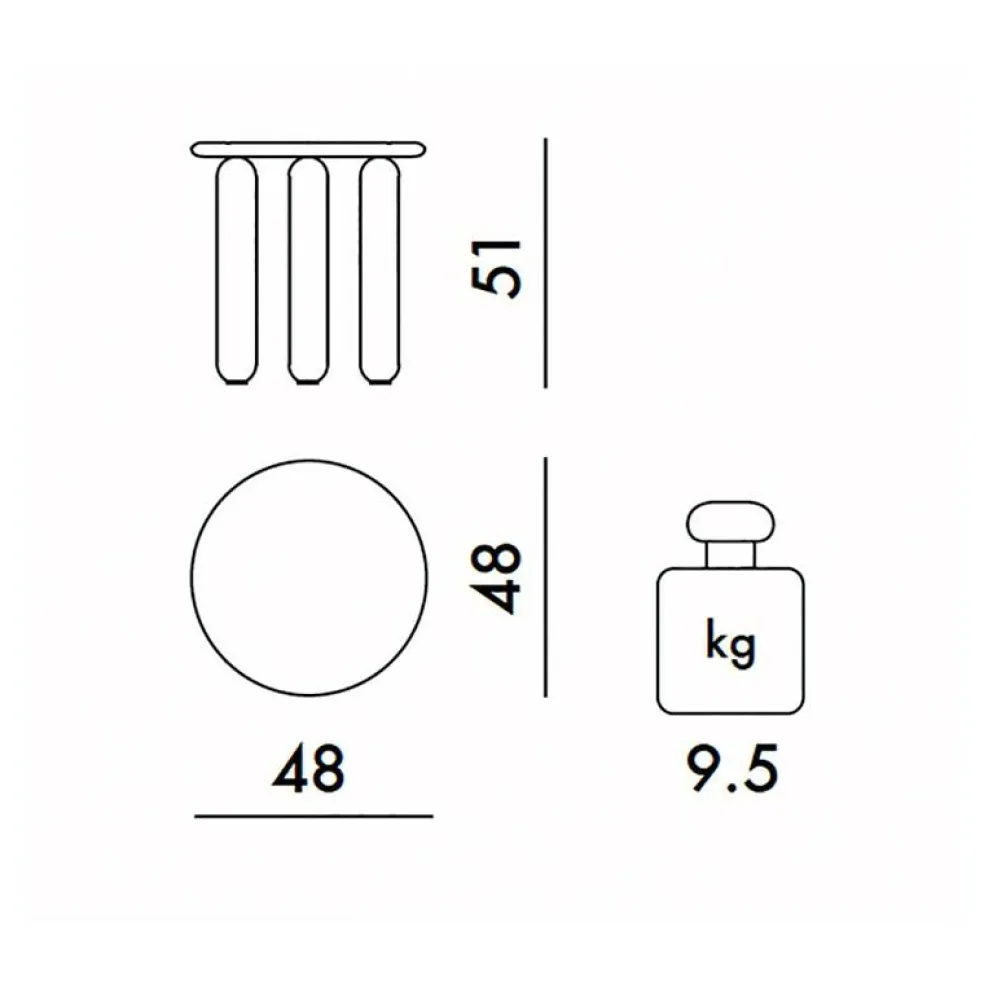 Undique Mas Beistelltisch Ø48cm/H51cm