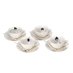Undressed Tasse mit Untertasse 4er Set