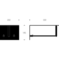 Unu Wandgarderobe mit 2 Haken & Stange