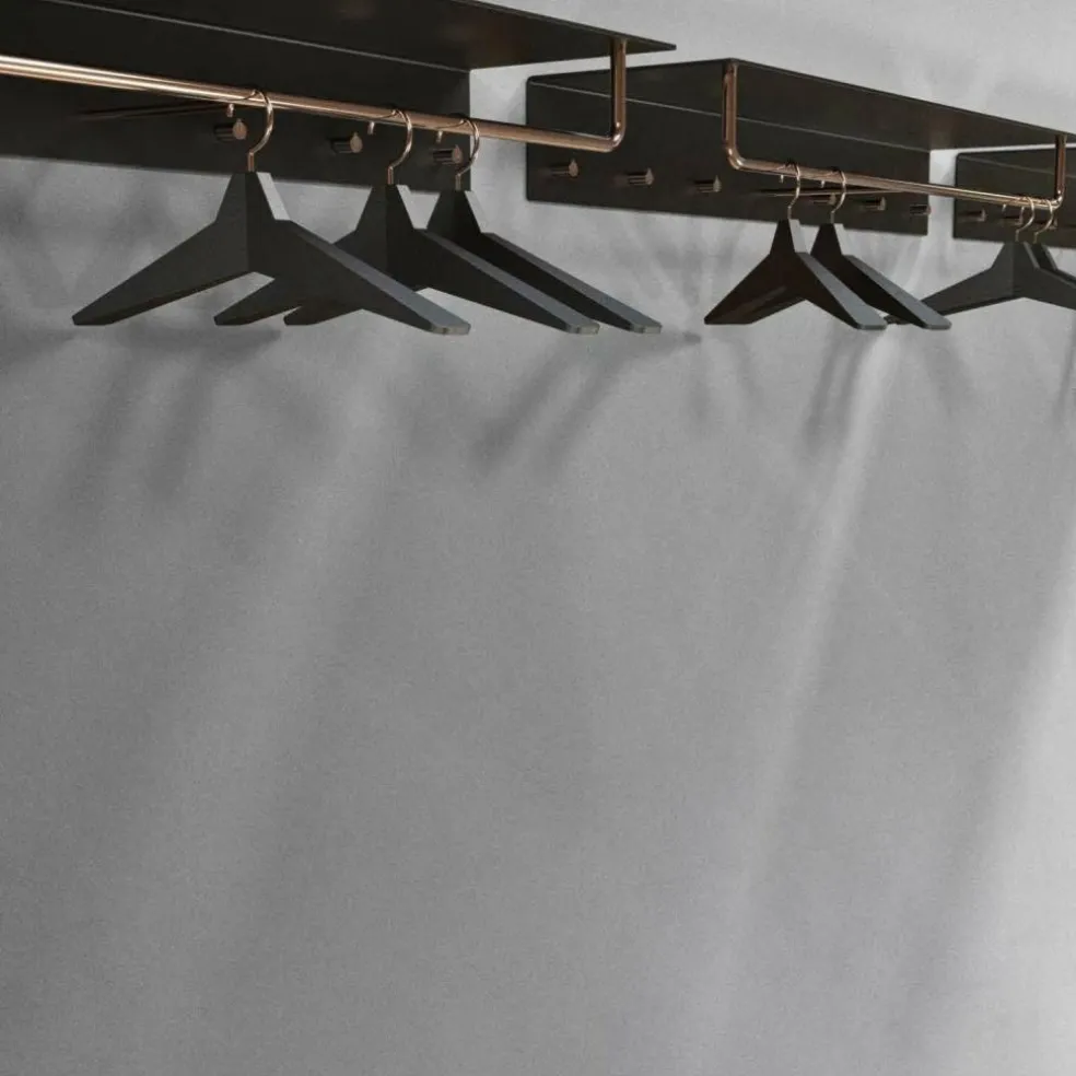 Unu Wandgarderobe mit 6 Haken & Stange