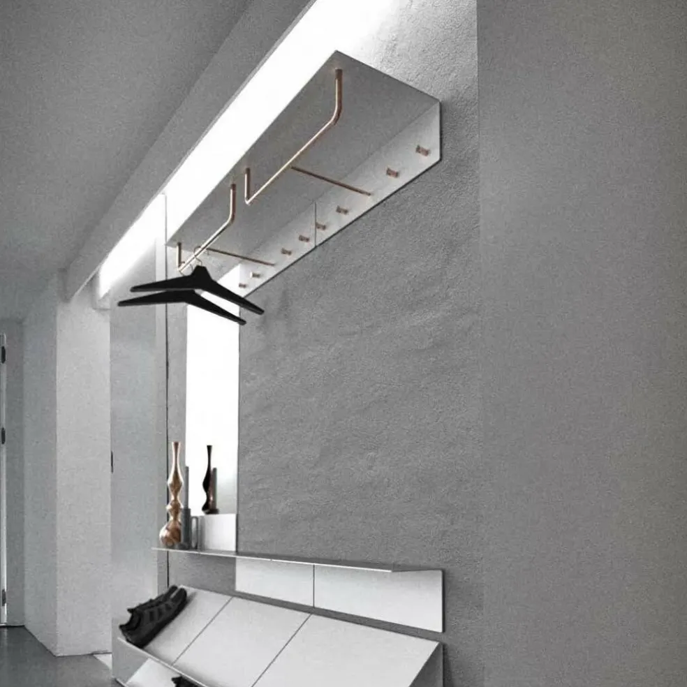 Unu Wandgarderobe mit 6 Haken & Stange