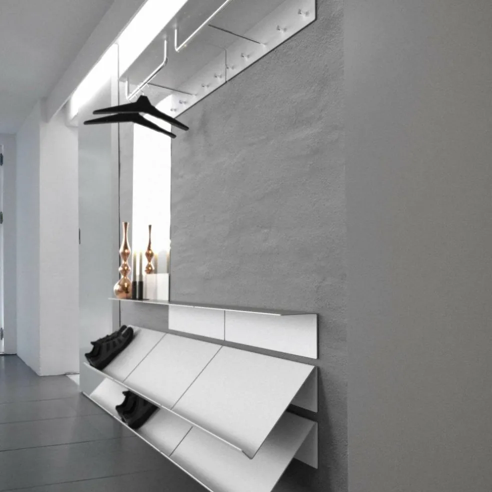 Unu Wandgarderobe mit 6 Haken & Stange