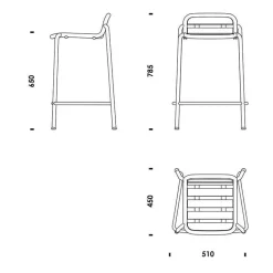 Vig Gartenbarstuhl Holz 65cm