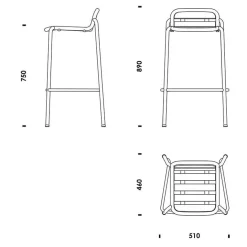 Vig Gartenbarstuhl Holz 75cm