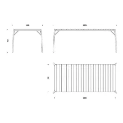Vig Gartentisch Holz 90x200cm