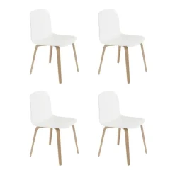 Visu Stuhl mit Holzgestell 4er Set
