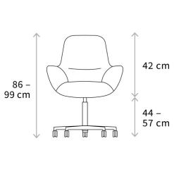 W-Club Sessel Leder Rollengestell