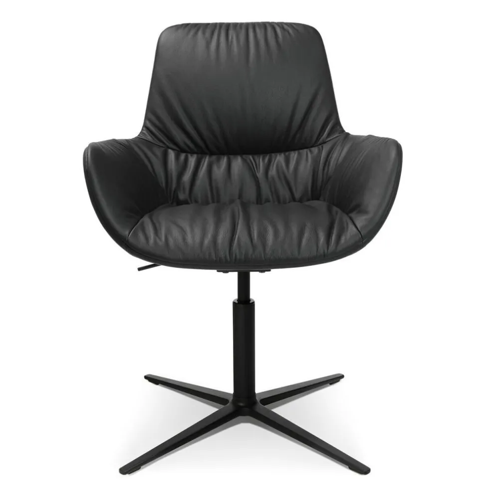 W-Club Sessel Leder Vierfußgestell