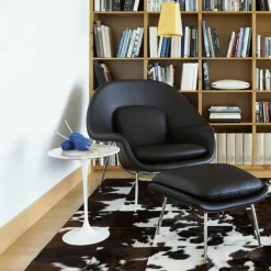 Womb Chair Relax Gestell verchromt Leder