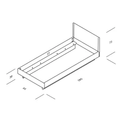 Zians XSmall Einzelbett 90x200cm mit Kopfteil und durchgehendem Bein